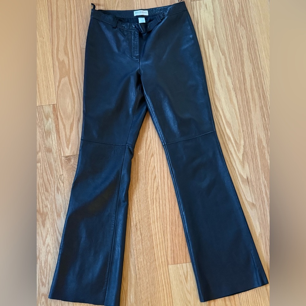 Hugo Buscati Black Faux Leather Flare Jeans
